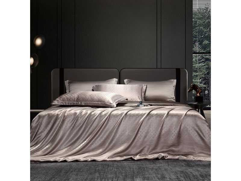 Постельное белье шелковое, из натурального шелка. Бежевый. Карамель под звездами. Silk Kiss, фото 3