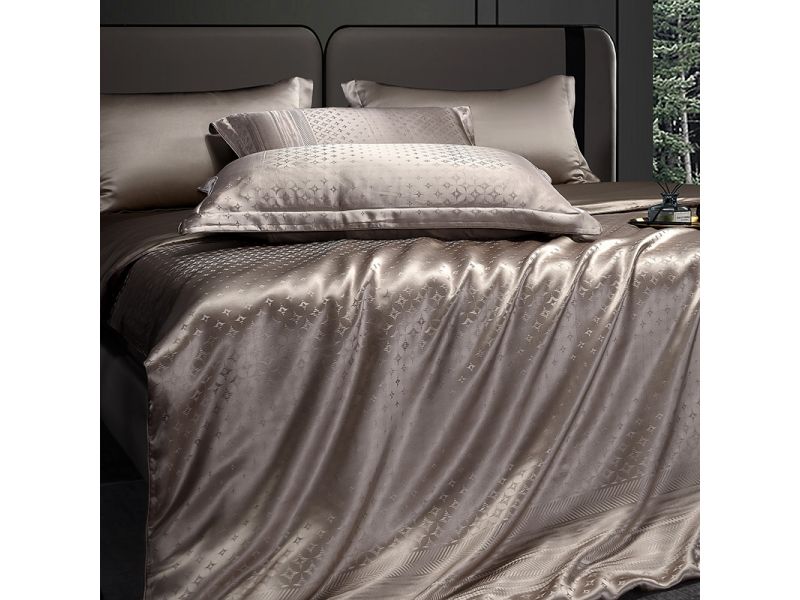 Постельное белье шелковое, из натурального шелка. Бежевый. Карамель под звездами. Silk Kiss, фото 4