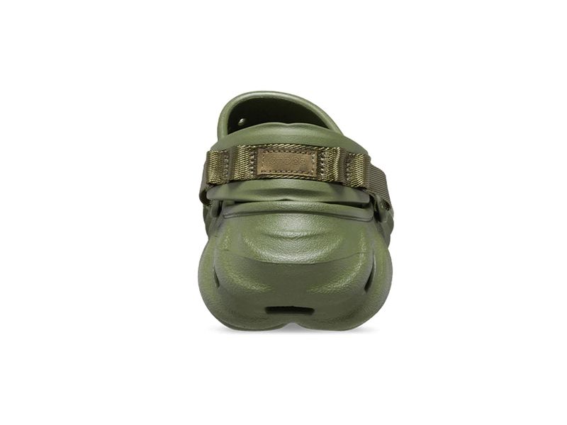 Crocs Echo Army Green — вид сзади, кроксы унисекс, хаки