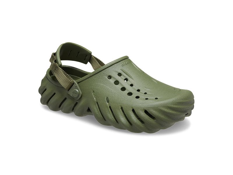 Сабо Crocs Echo хаки — вид спереди, оригинал