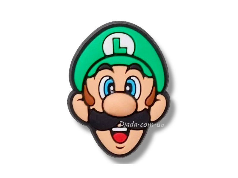 Jibbitz Super Mario Luigi – прикраса для кроксів у вигляді Луїджі з популярної гри Супер Маріо