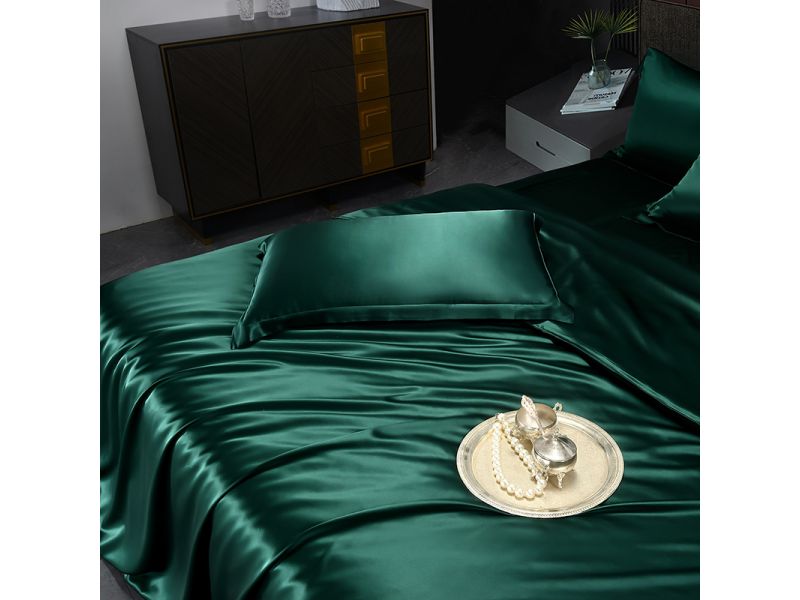 Постільна білизна шовкова, з натурального шовку, зелена. Лісовий абсолют. Silk Kiss, фото 2