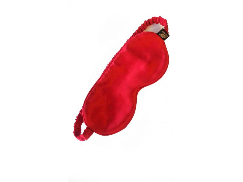 Шелковая маска для сна из натурального шелка Silk Kiss. Цвет красный, фото 1