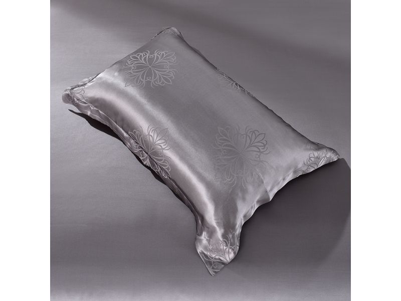 Шелковый комплект постельного белья серый. Благородный дамаск. 100% натуральный шелк Silk KIss, фото 9