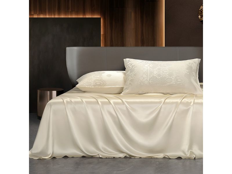 Комплект постельного белья из натурального шелка "Изысканный айвор" 100% натуральный шелк, фото 6