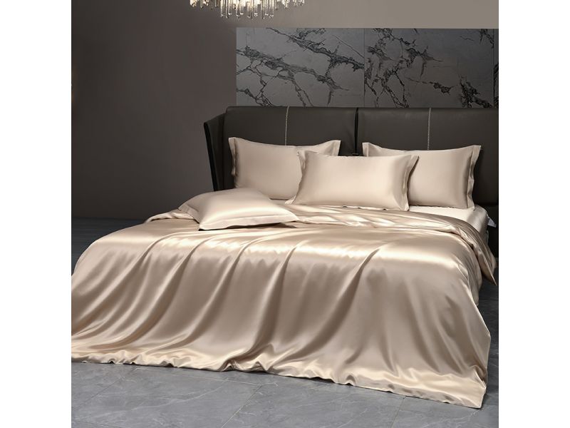 Постельное белье шелковое, из натурального шелка, бежевое. Песочный абсолют. Silk Kiss, фото 7