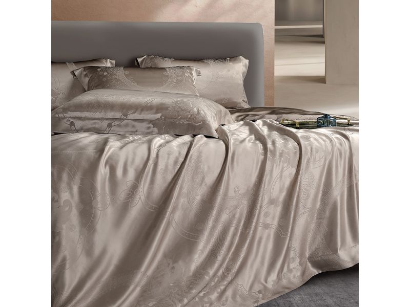 Постельное белье шелковое, из натурального шелка, бежевое. Роскошный перламутр. Silk Kiss, фото 7