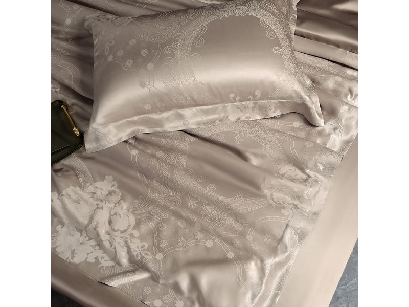 Постельное белье шелковое, из натурального шелка, бежевое. Роскошный перламутр. Silk Kiss, фото 6
