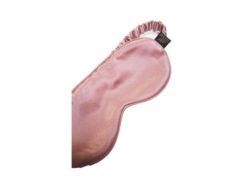 Маска для сна из натурального шелка, шелковая Silk Kiss. Пудровая, фото 3
