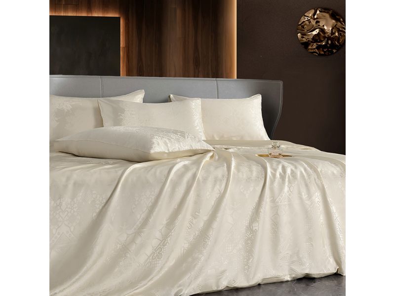 Комплект постельного белья из натурального шелка "Изысканный айвор" 100% натуральный шелк, фото 7