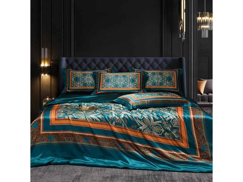 Набор шелкового постельного белья с узорами. 1001 ночь. Натуральный 100% шелк, фото 10