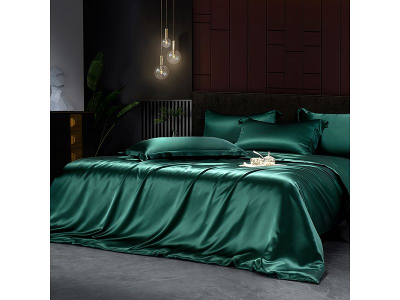 Постільна білизна шовкова, з натурального шовку, зелена. Лісовий абсолют. Silk Kiss, фото 1