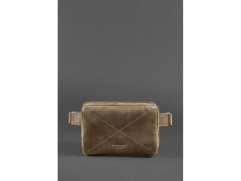 Кожаная поясная сумка Dropbag Mini темно-коричневый Crazy Horse, фото 2