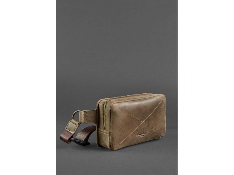 Кожаная поясная сумка Dropbag Mini темно-коричневый Crazy Horse, фото 3