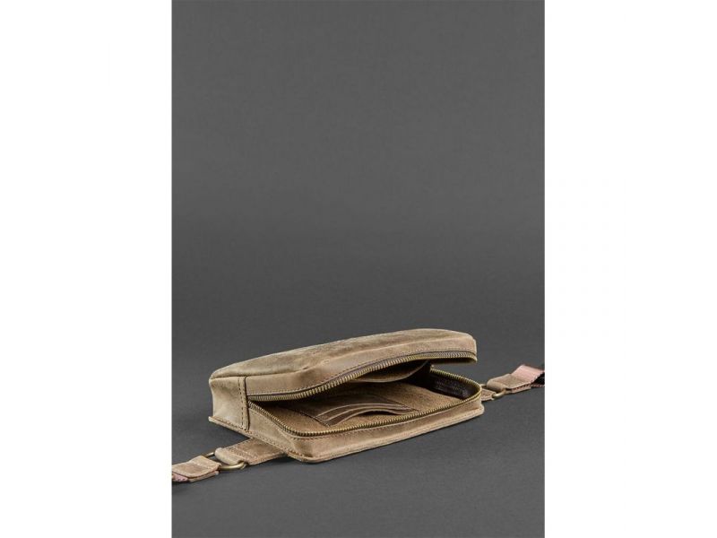 Кожаная поясная сумка Dropbag Mini темно-коричневый Crazy Horse, фото 6