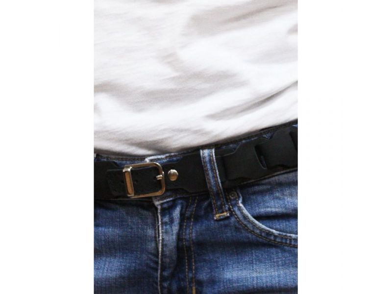 Женский кожаный бохо-ремень черный  Crazy Horse, фото 5