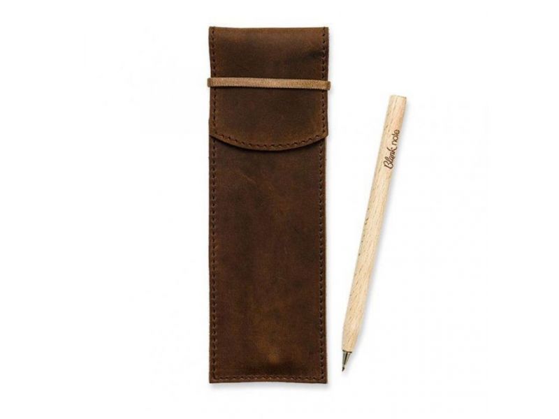 Кожаный чехол для ручек 1.0 темно-коричневый Crazy Horse, фото 6