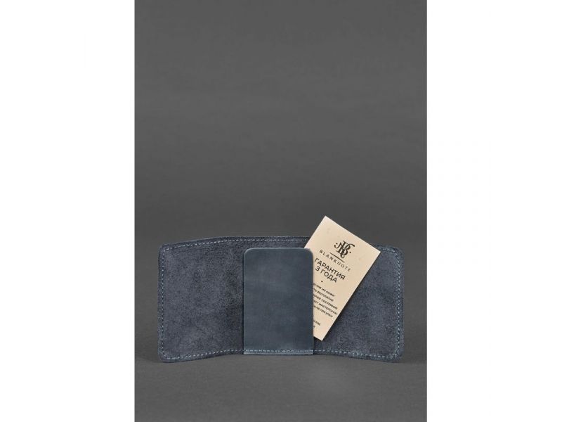 Кожаный кард-кейс 1.1 синий, фото 2