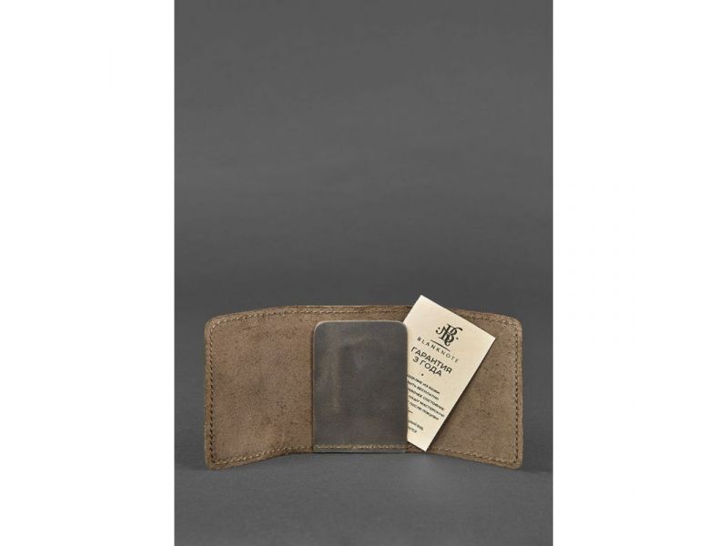 Кожаный кард-кейс 1.1 темно-коричневый Crazy Horse, фото 2