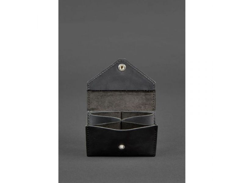 Кожаный женской кард-кейс 3.0 черный с мандалой, фото 3