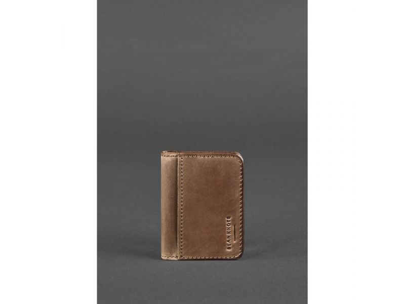 Кожаная обложка для ID-паспорта и водительских прав 4.0 темно-коричневый Crazy Horse, фото 1