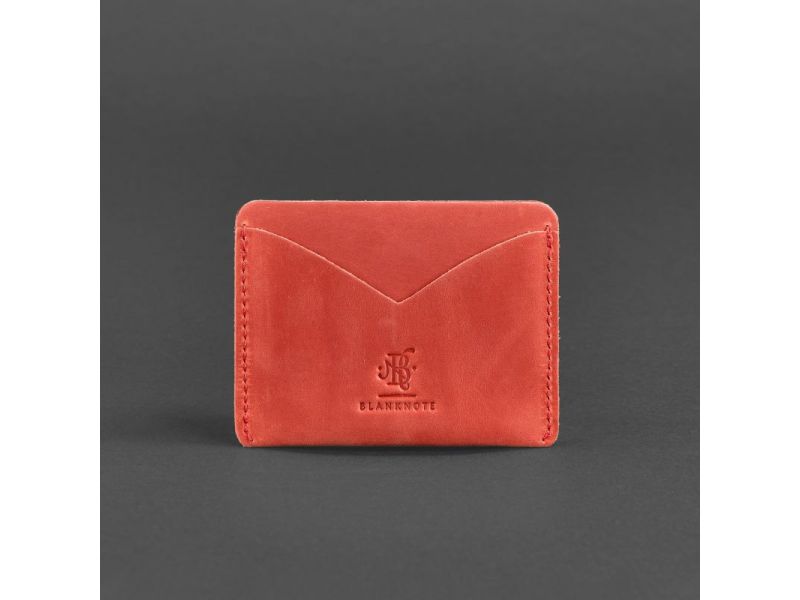 Женская кожаная визитница 5.0 коралловая, фото 4