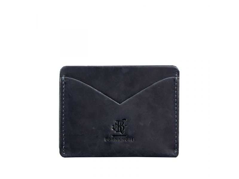 Кожаная визитница 5.0 синяя Crazy Horse, фото 7