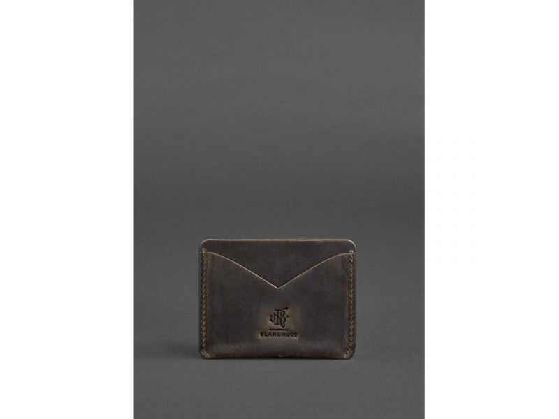 Кожаная визитница 5.0 темно-коричневый Crazy Horse, фото 1