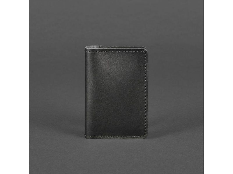 Кожаный кард-кейс (визитница) 6.0 черный, фото 4