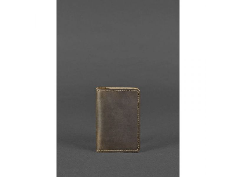 Кожаный кард-кейс (визитница) 6.0 темно-коричневый Crazy Horse, фото 1