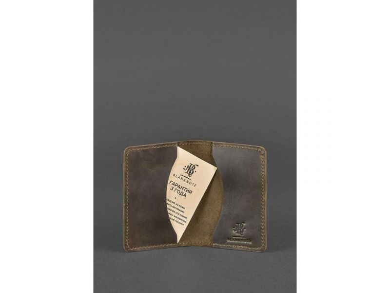 Кожаный кард-кейс (визитница) 6.0 темно-коричневый Crazy Horse, фото 3