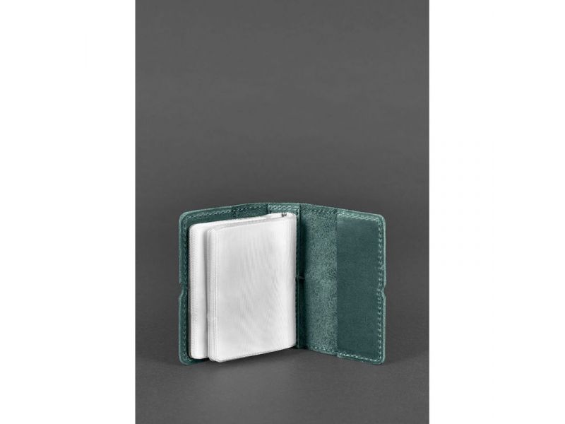 Кожаный кард-кейс 7.0 зеленый Crazy Horse, фото 3