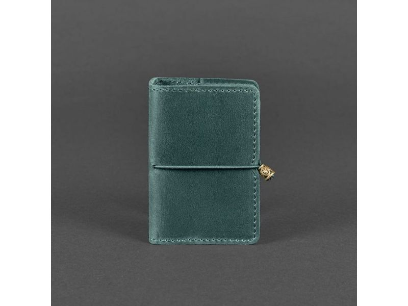 Кожаный кард-кейс 7.0 зеленый Crazy Horse, фото 4
