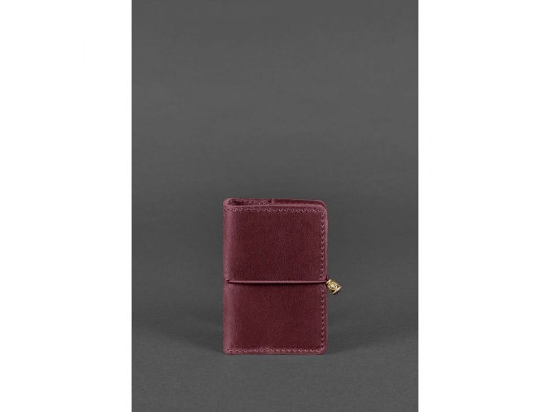 Женский кожаный кард-кейс 7.0 бордовый Crazy Horse, фото 1