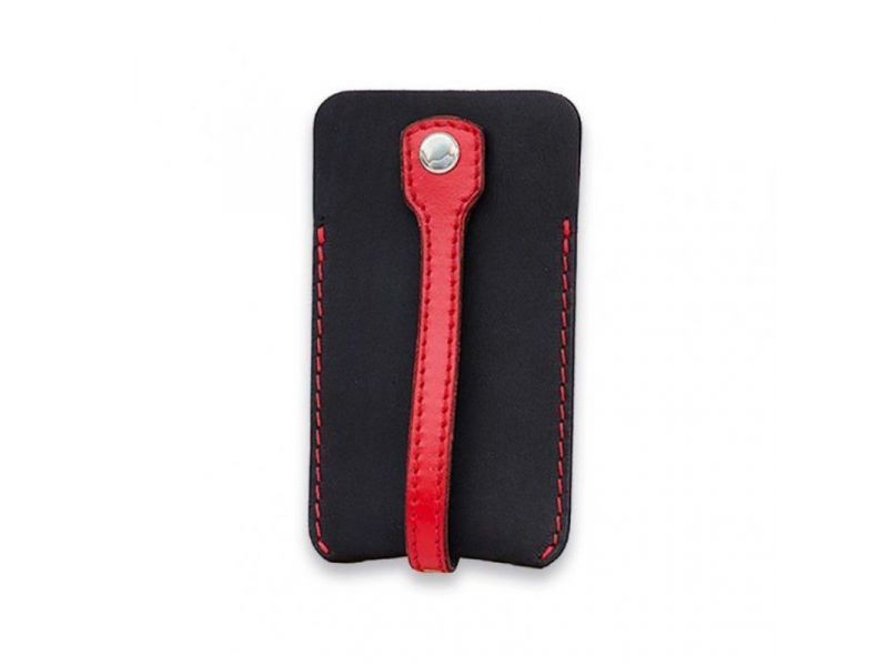 Кожаная ключница 1.0 черная с красным, фото 5