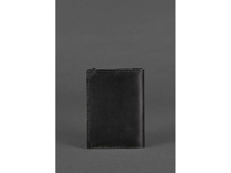 Кожаная обложка для паспорта 1.0 черная Crazy Horse, фото 4