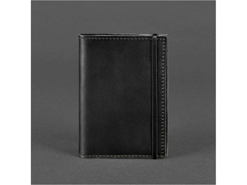 Кожаная обложка для паспорта 1.0 черная Crazy Horse, фото 5