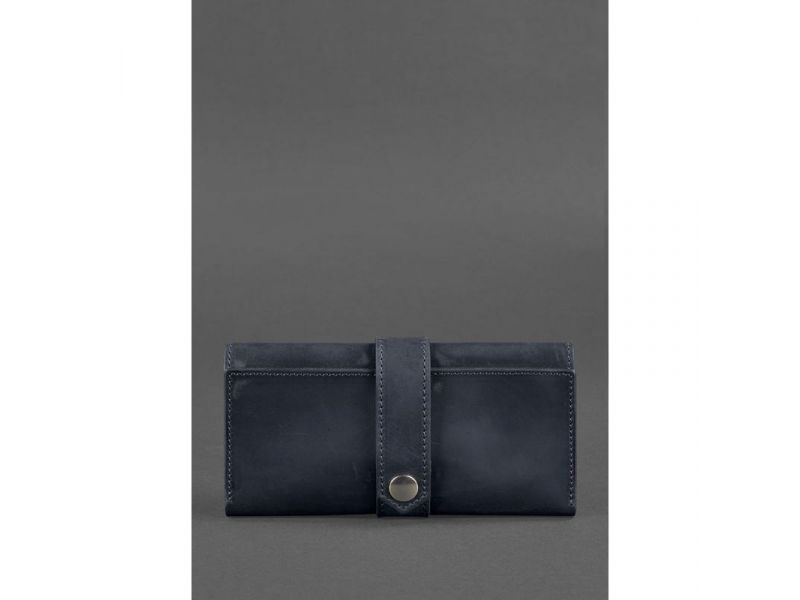 Кожаное портмоне 3.0 синее Crazy Horse, фото 1