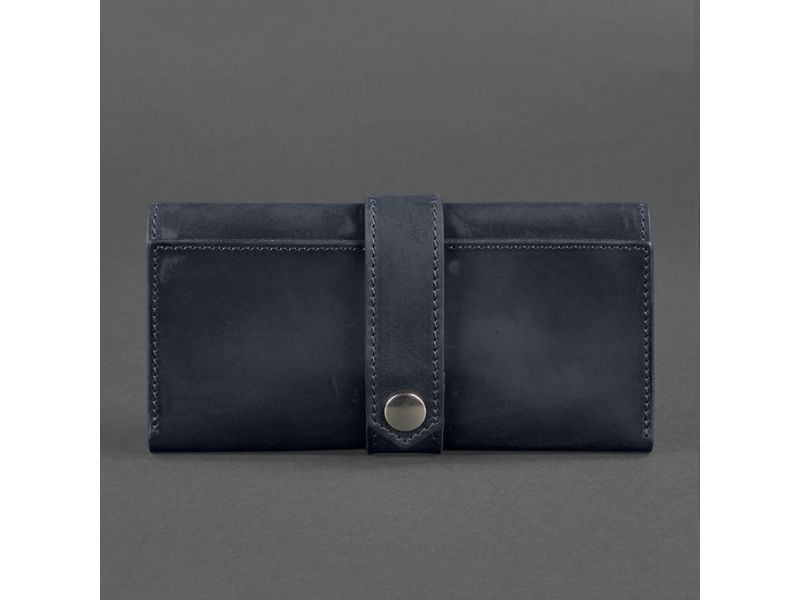 Кожаное портмоне 3.0 синее Crazy Horse, фото 7