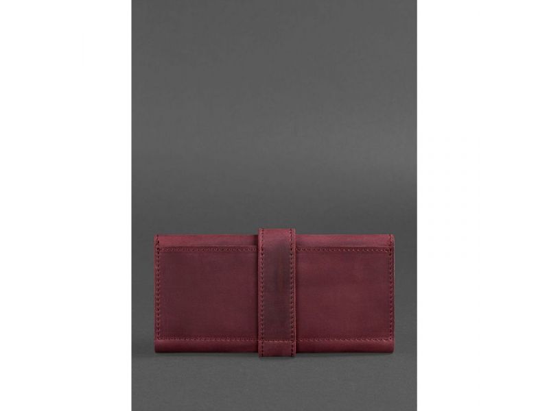 Кожаное женское портмоне 3.0 бордовое Crazy Horse, фото 4