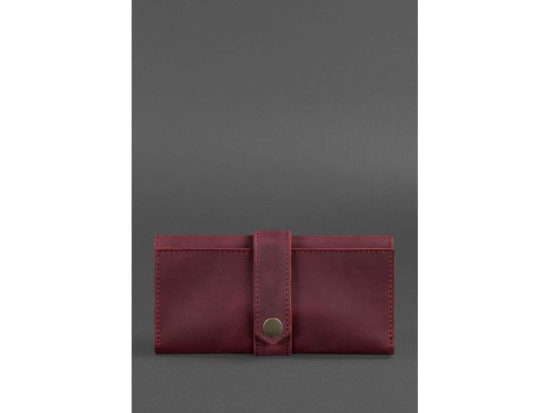 Кожаное женское портмоне 3.0 бордовое Crazy Horse, фото 1