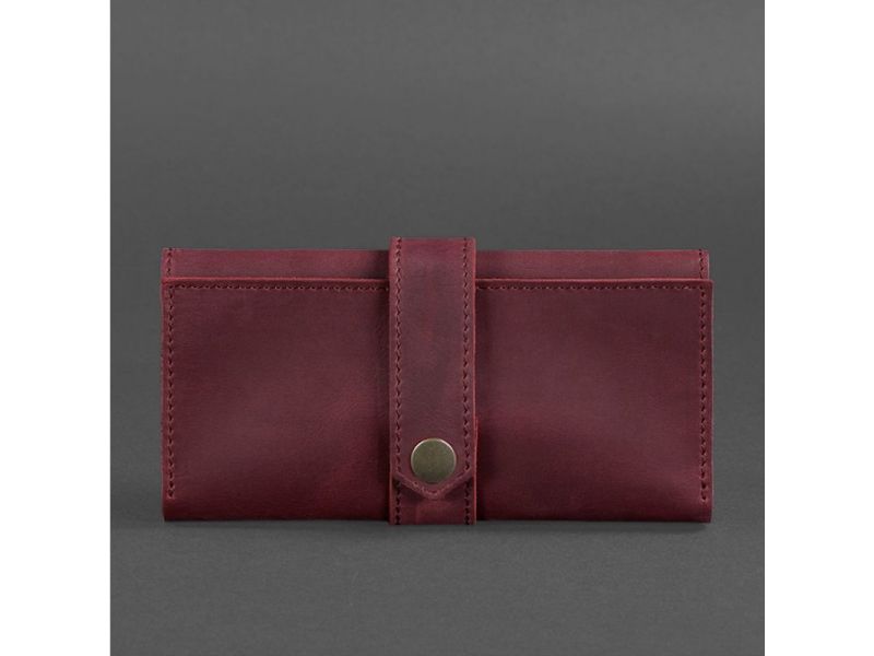 Кожаное женское портмоне 3.0 бордовое Crazy Horse, фото 5