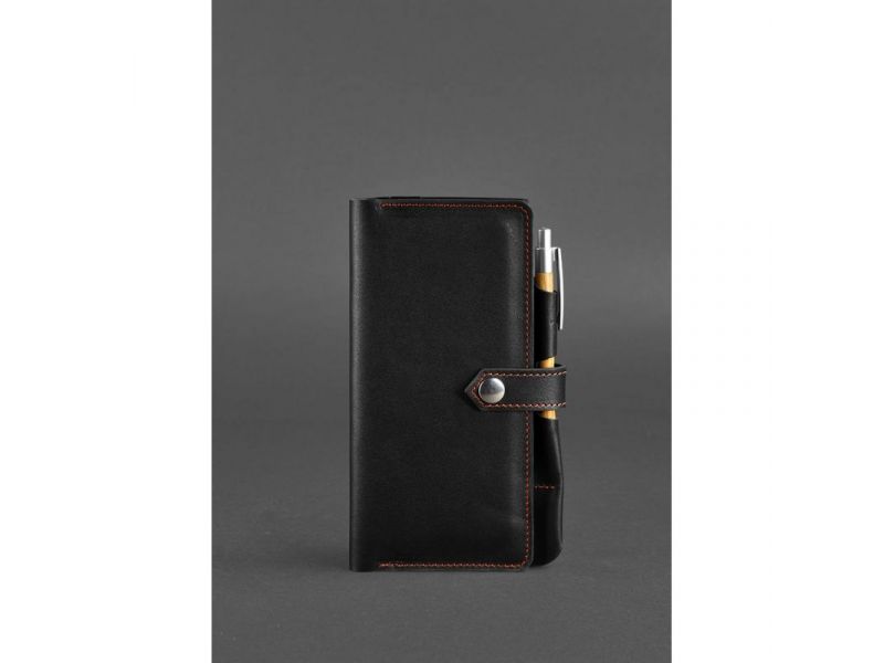 Кожаный тревел-кейс 4.0 черный с оранжевым, фото 1