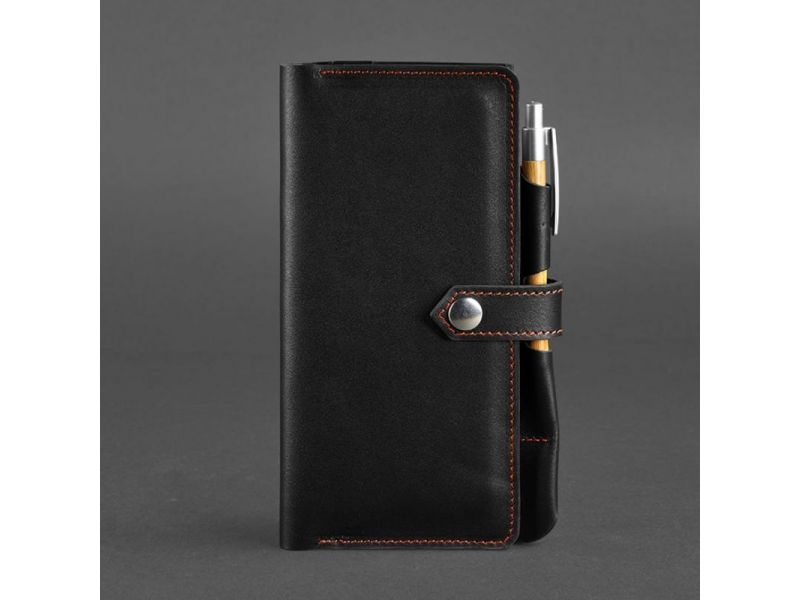 Кожаный тревел-кейс 4.0 черный с оранжевым, фото 5