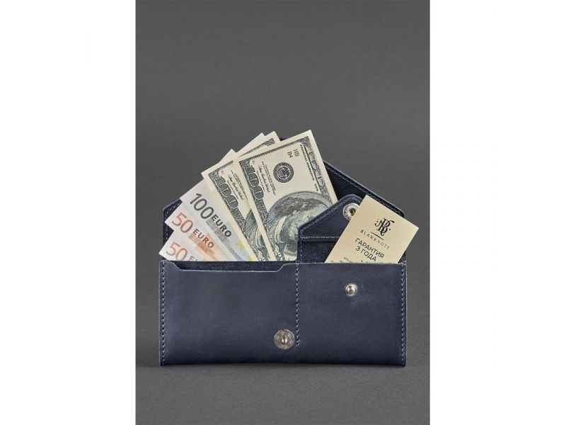 Женский кожаный кошелек Керри 1.0 синий, фото 2