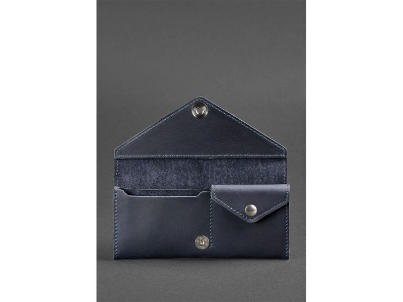Женский кожаный кошелек Керри 1.0 синий, фото 3