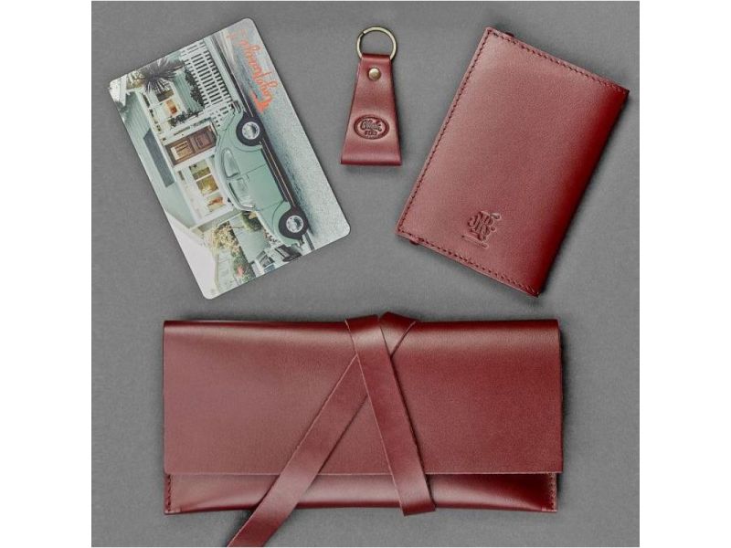 Набор кожаных аксессуаров для путешественника Венеция Краст, фото 4