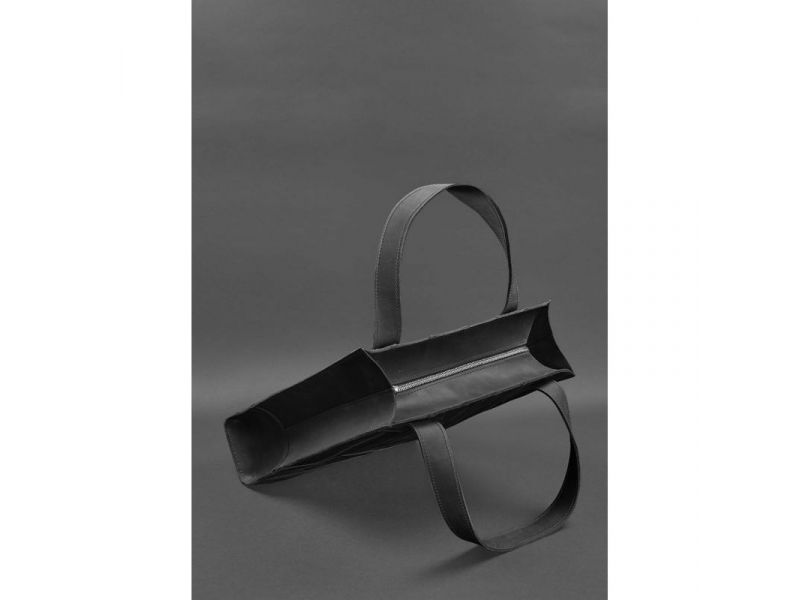 Кожаная женская сумка шоппер Бэтси черная, фото 4