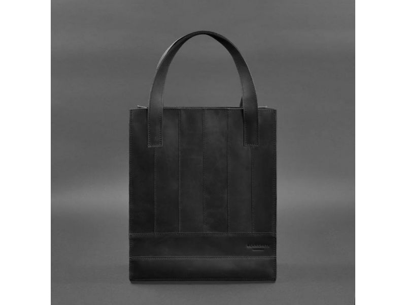 Кожаная женская сумка шоппер Бэтси черная, фото 10