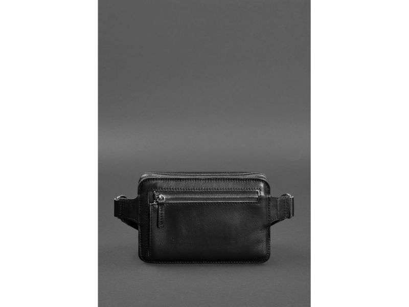 Кожаная поясная сумка Dropbag Minі черная, фото 4